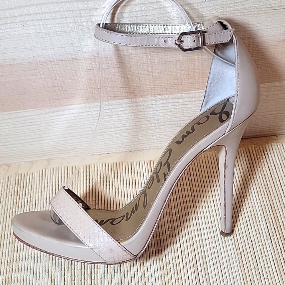 Sam Edelman Eleanor sz8.5 Cream Ankle Strap Sandals